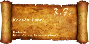 Korsós Fanni névjegykártya