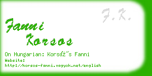 fanni korsos business card